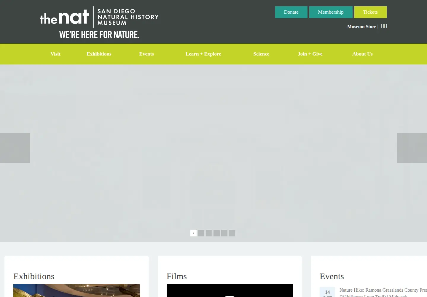 Screenshot of sdnhm.org
