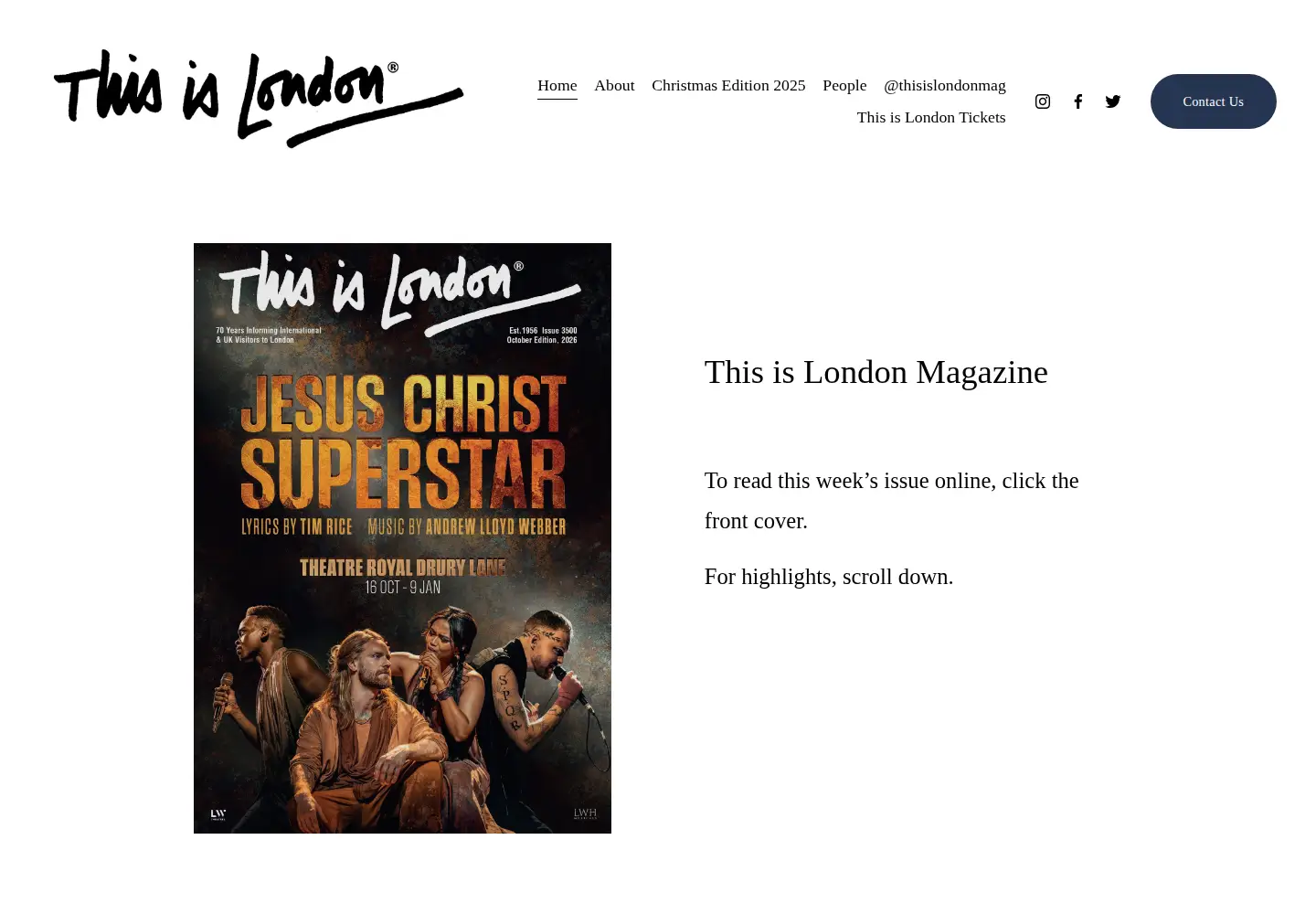 Captured homepage of thisislondon.co.uk in the current scan