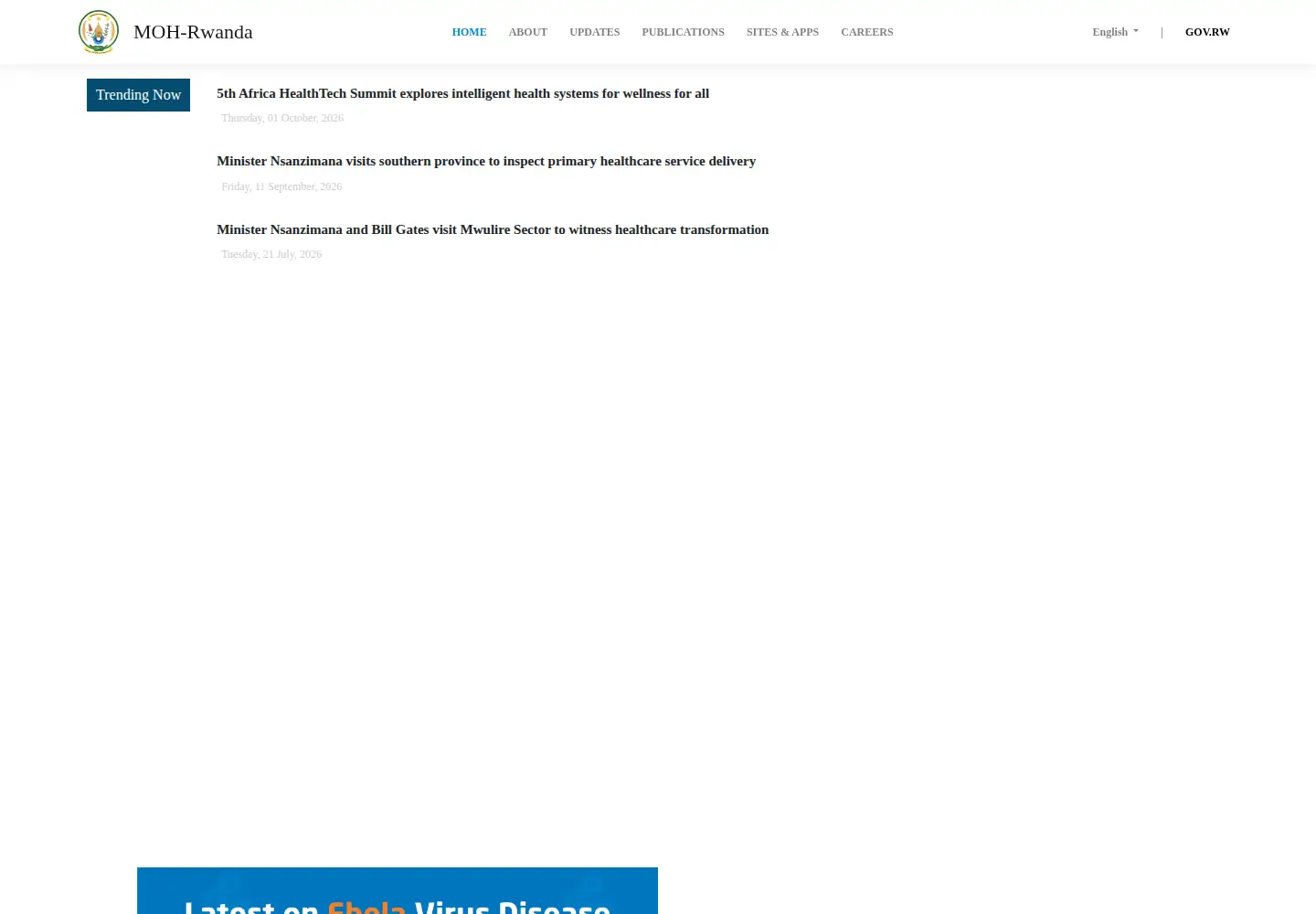 Screenshot of moh.gov.rw