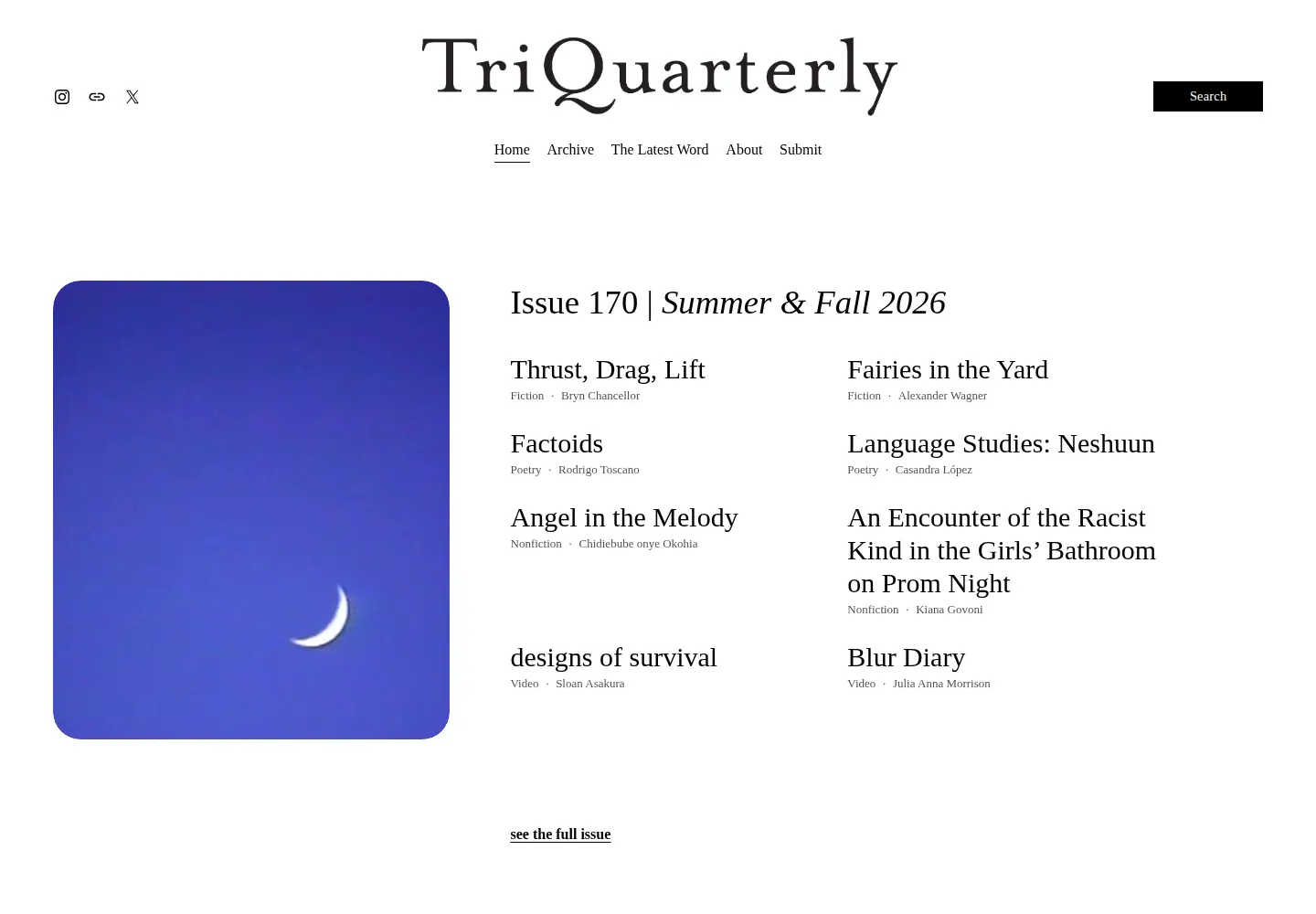 Screenshot of triquarterly.org