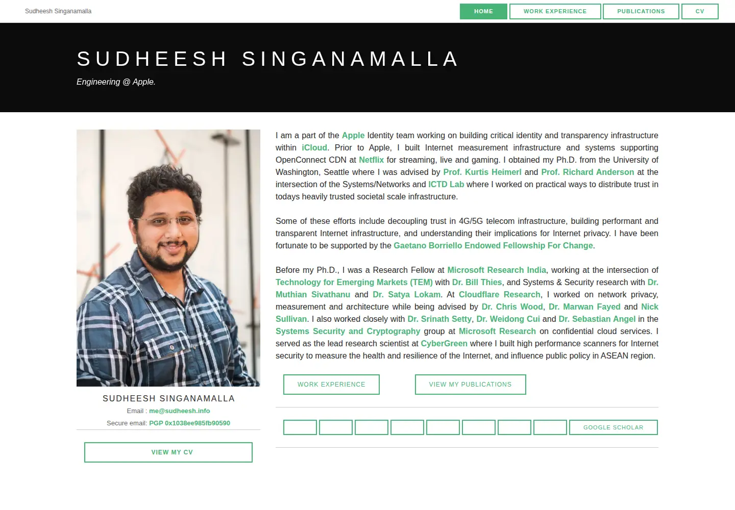Screenshot of sudheesh.info