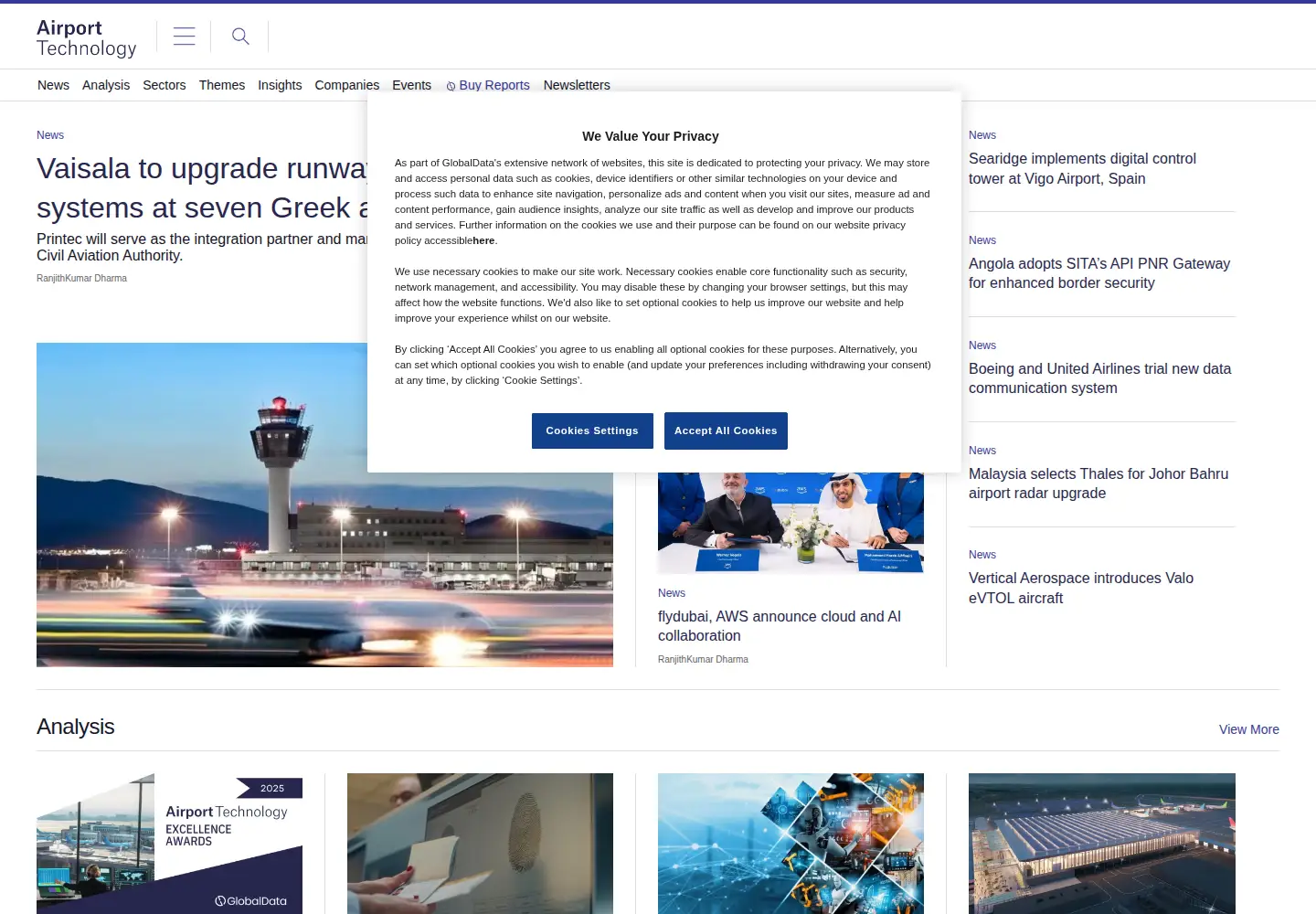 Screenshot of aerospace-technology.com