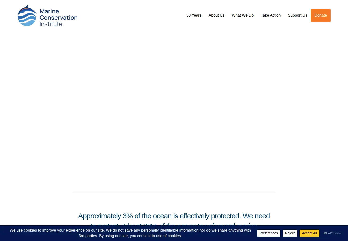 Captured homepage of marine-conservation.org in the current scan
