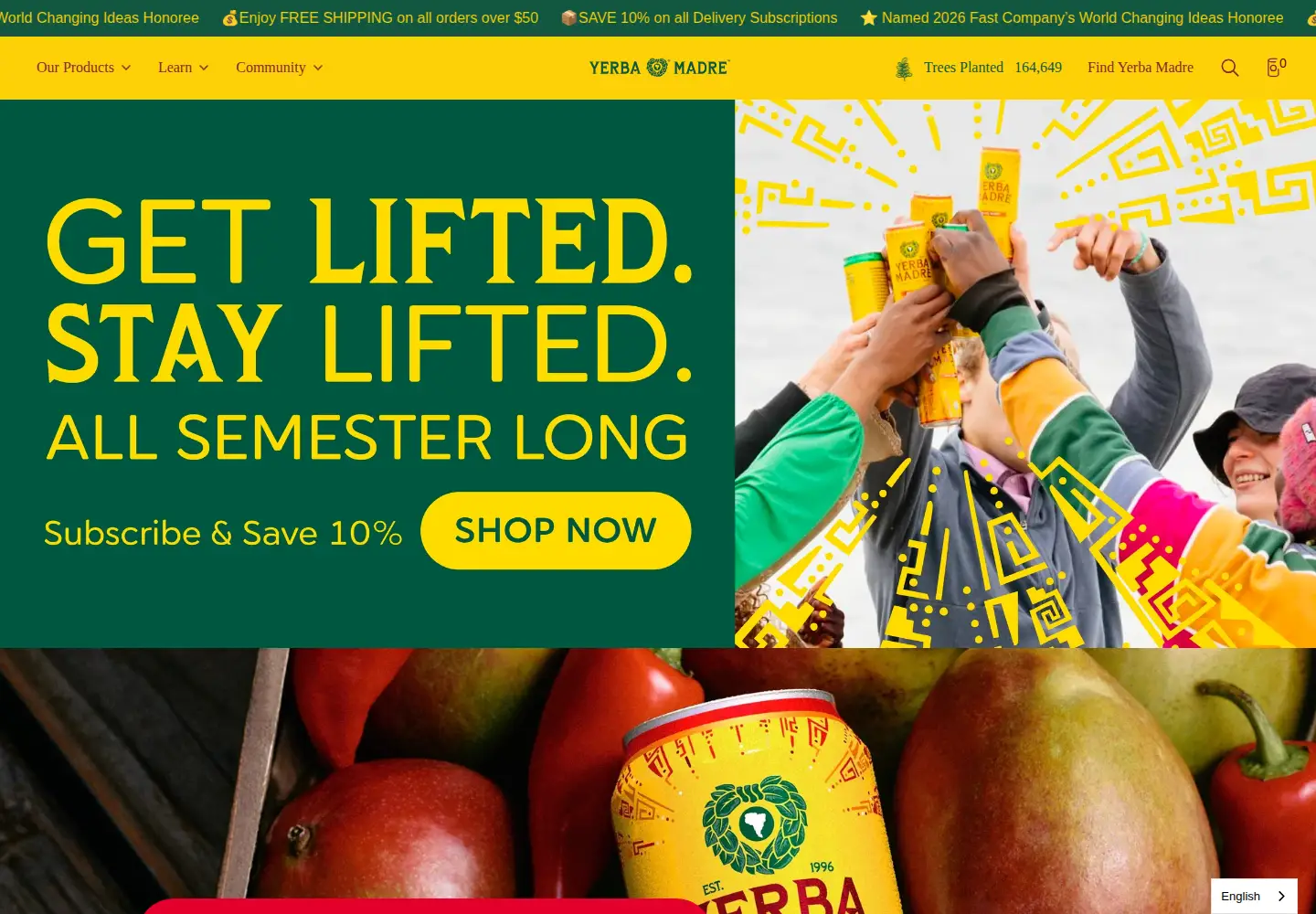 Screenshot of guayaki.com