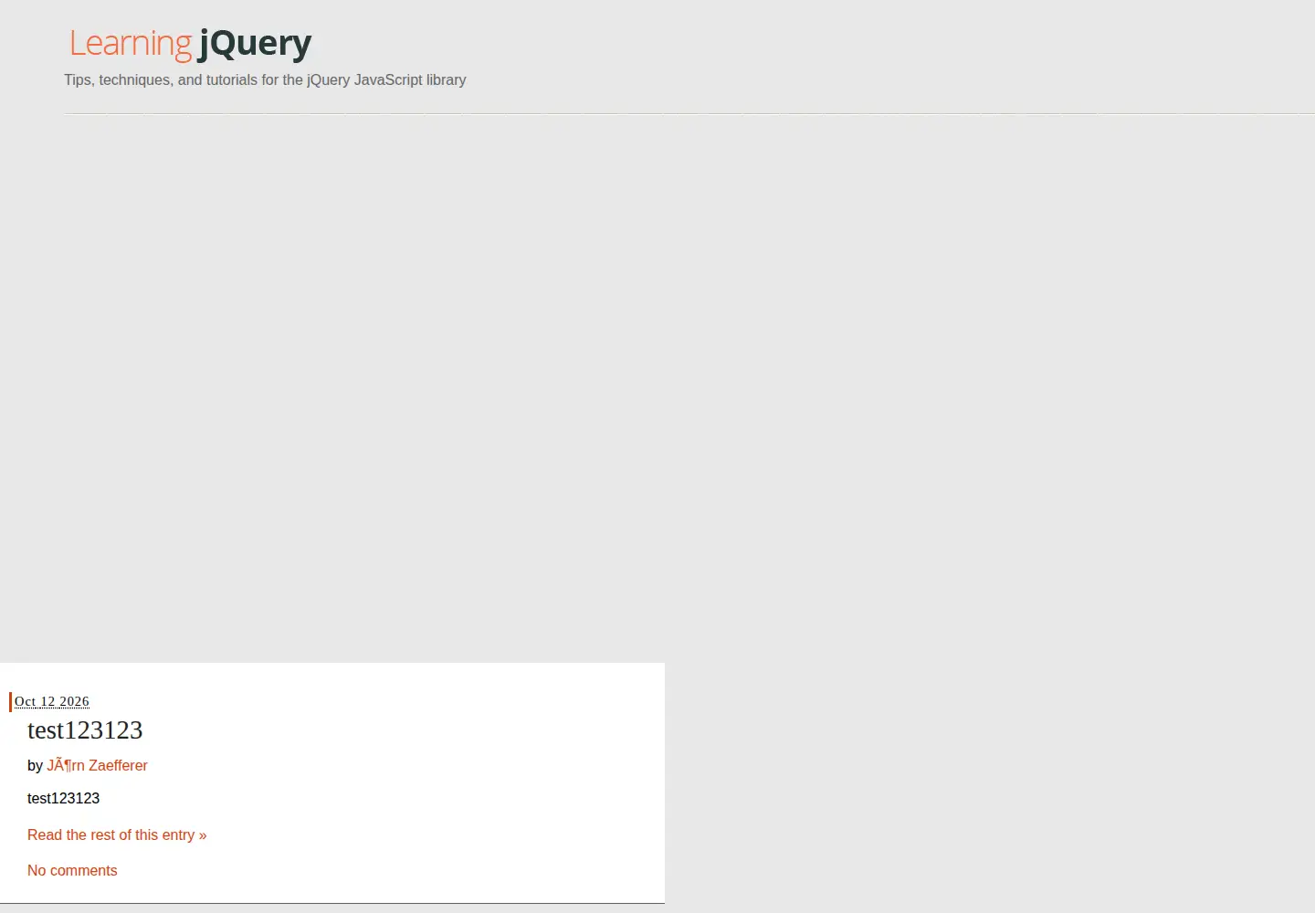 Screenshot of learningjquery.com