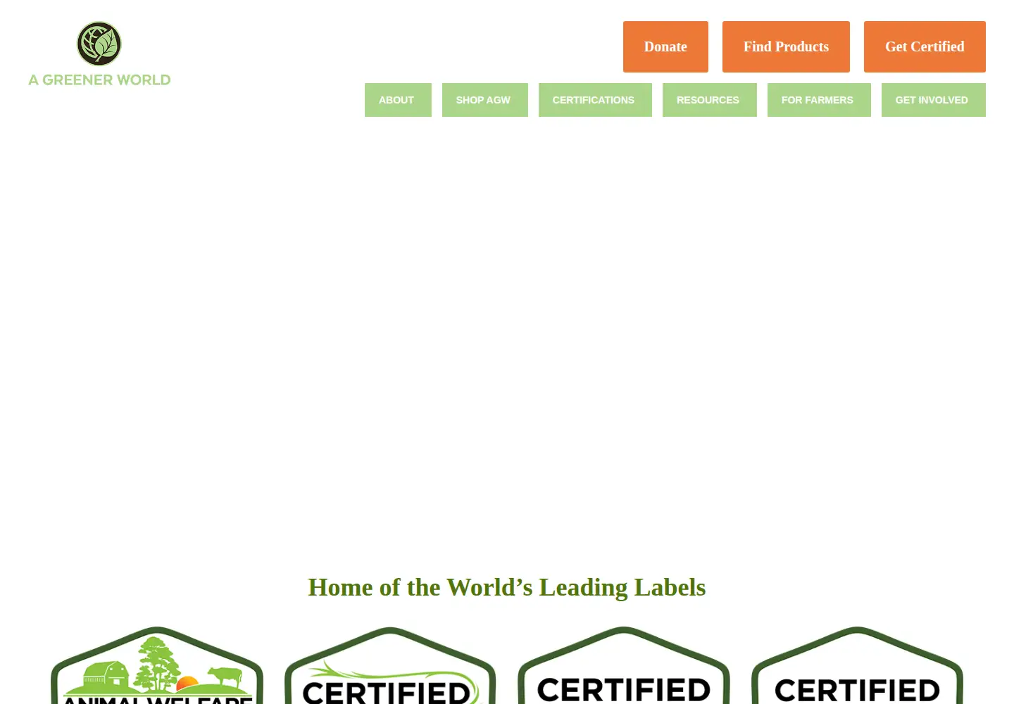 Captured homepage of agreenerworld.org in the current scan