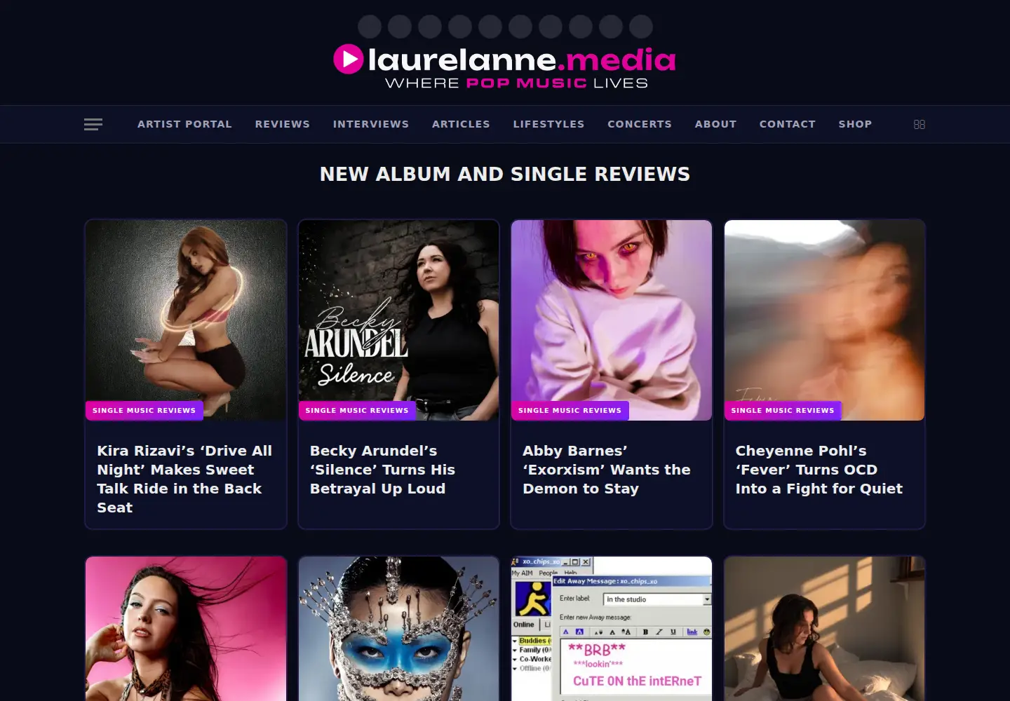 Captured homepage of laurelanne.media in the current scan