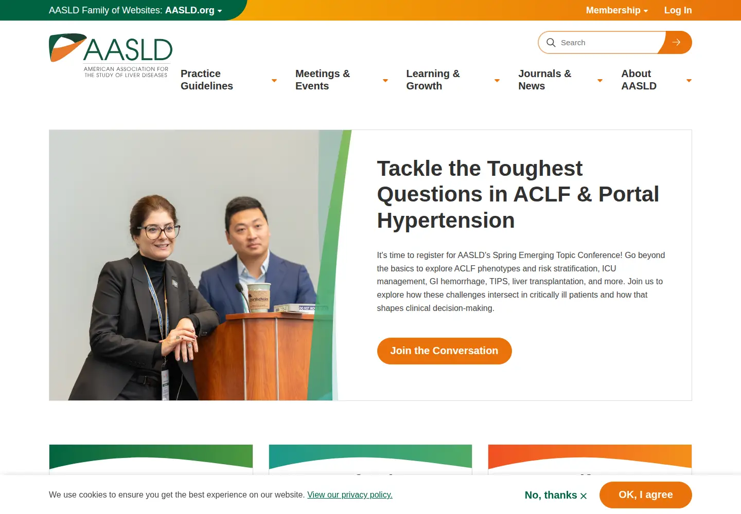Captured homepage of aasld.org in the current scan