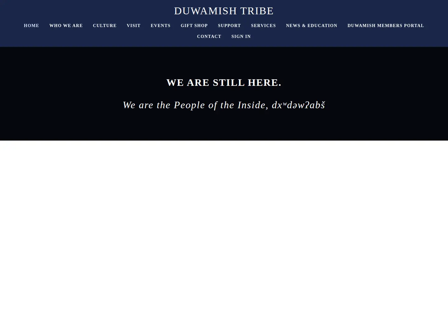 Screenshot of duwamishtribe.org