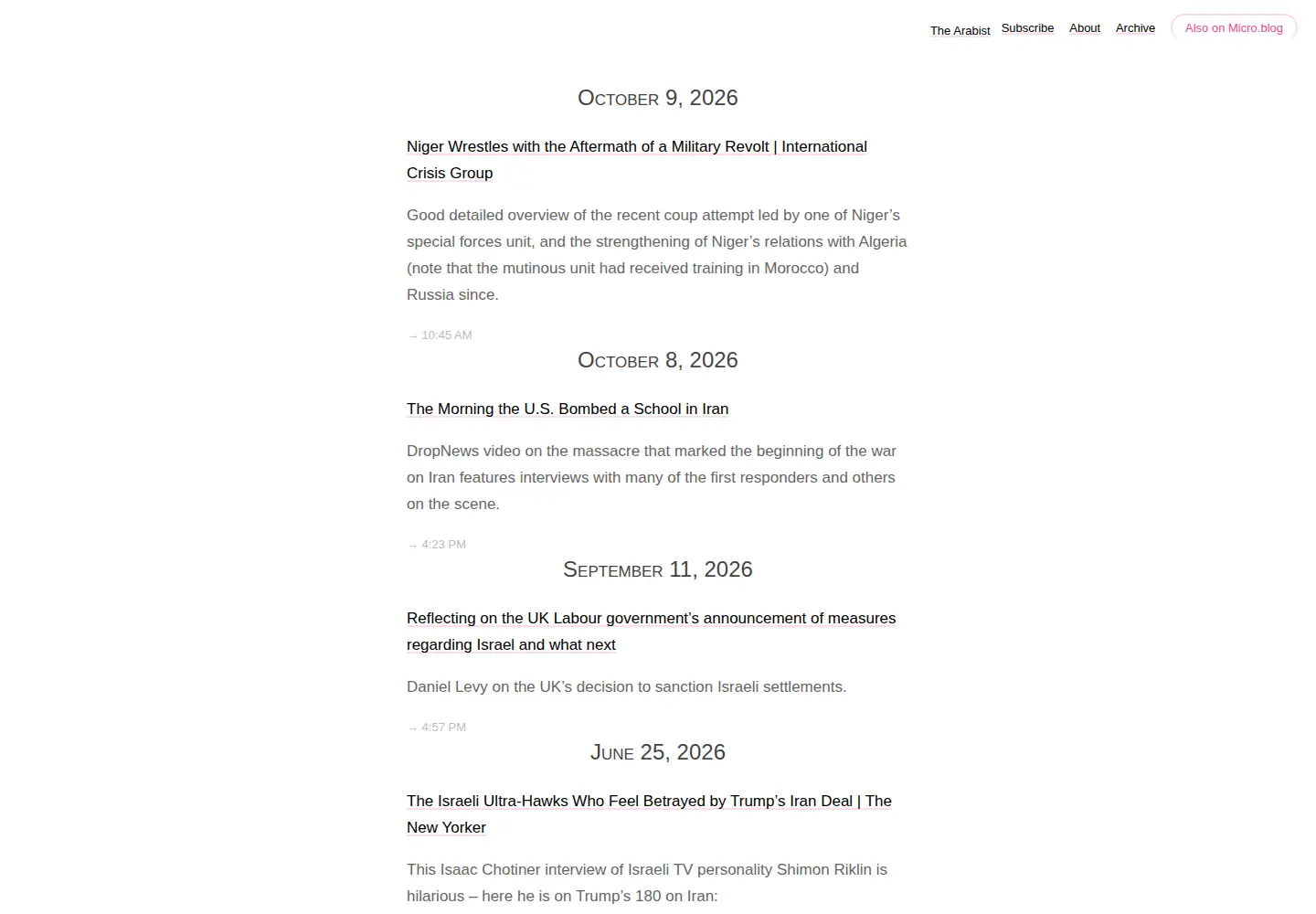 Screenshot of arabist.net