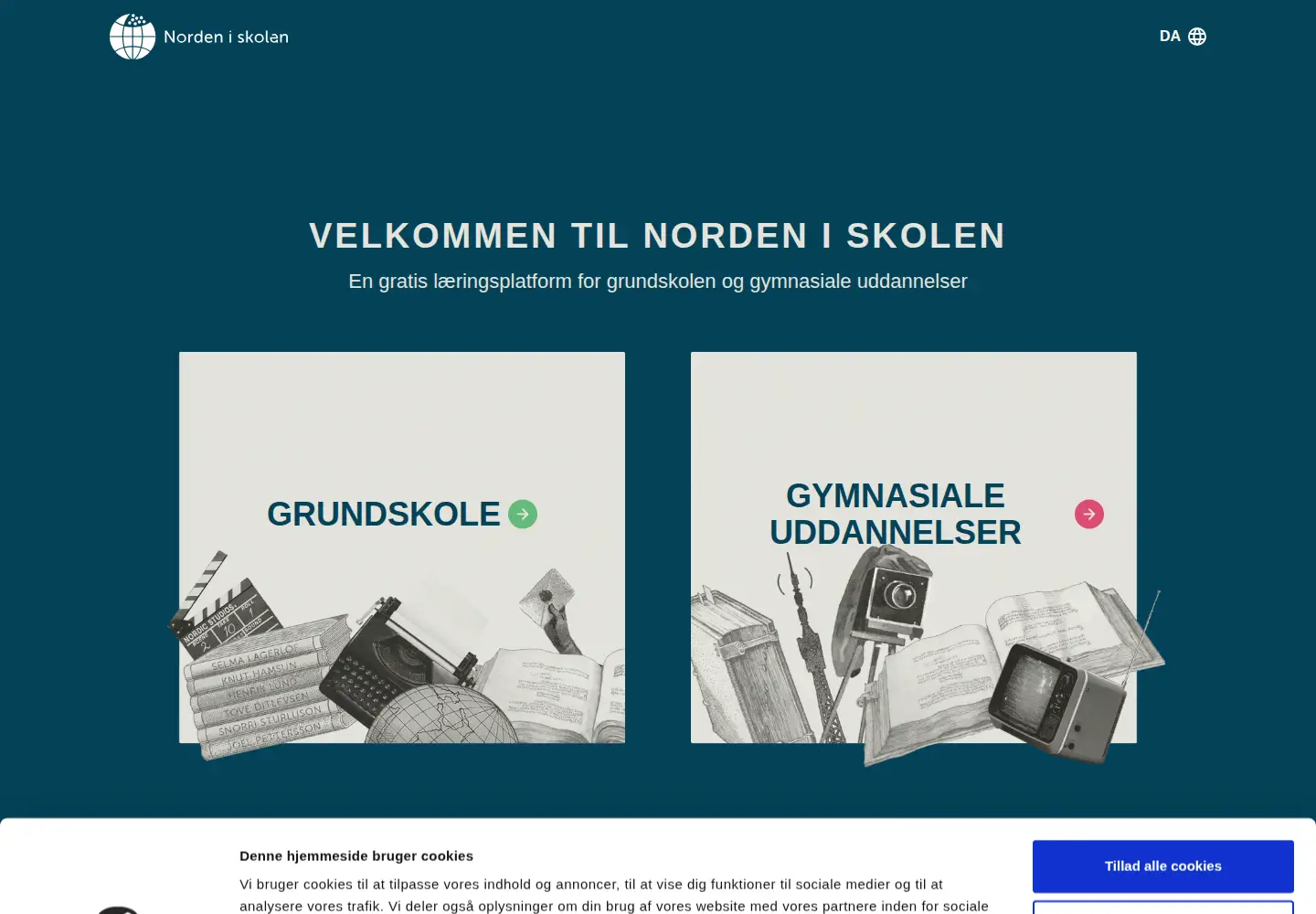 Captured homepage of nordeniskolen.org in the current scan