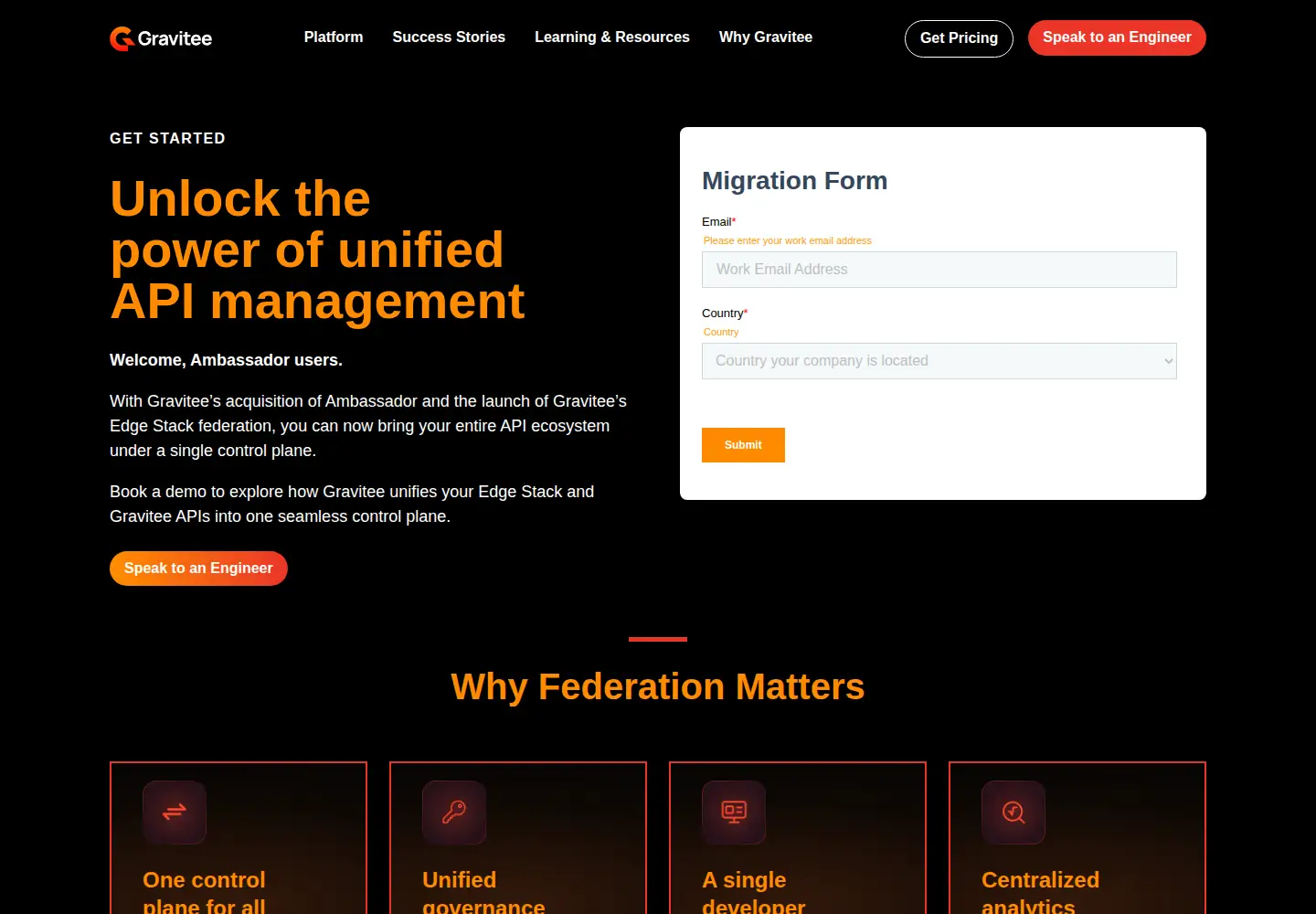 Screenshot of getambassador.io
