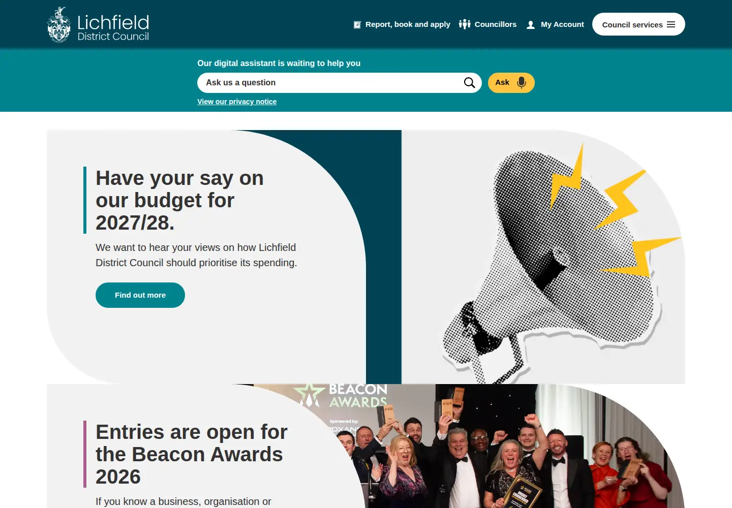 Screenshot of lichfielddc.gov.uk