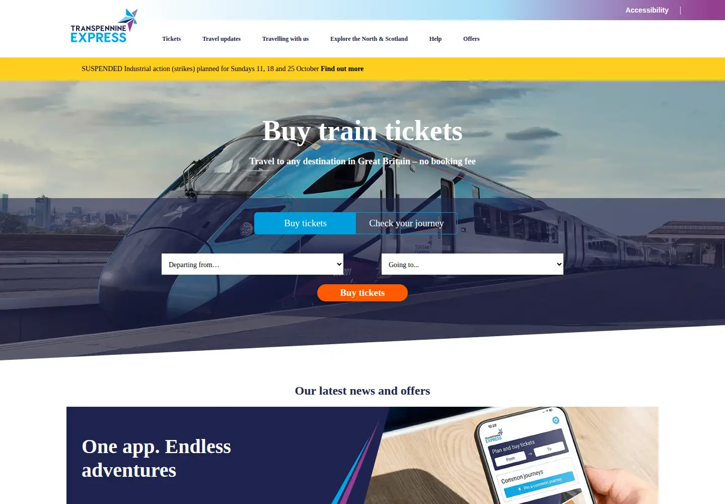Captured homepage of tpexpress.co.uk in the current scan