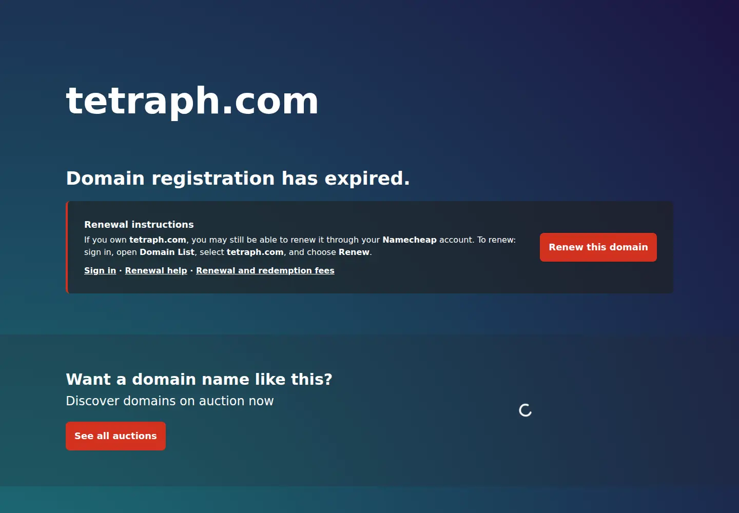 Screenshot of tetraph.com