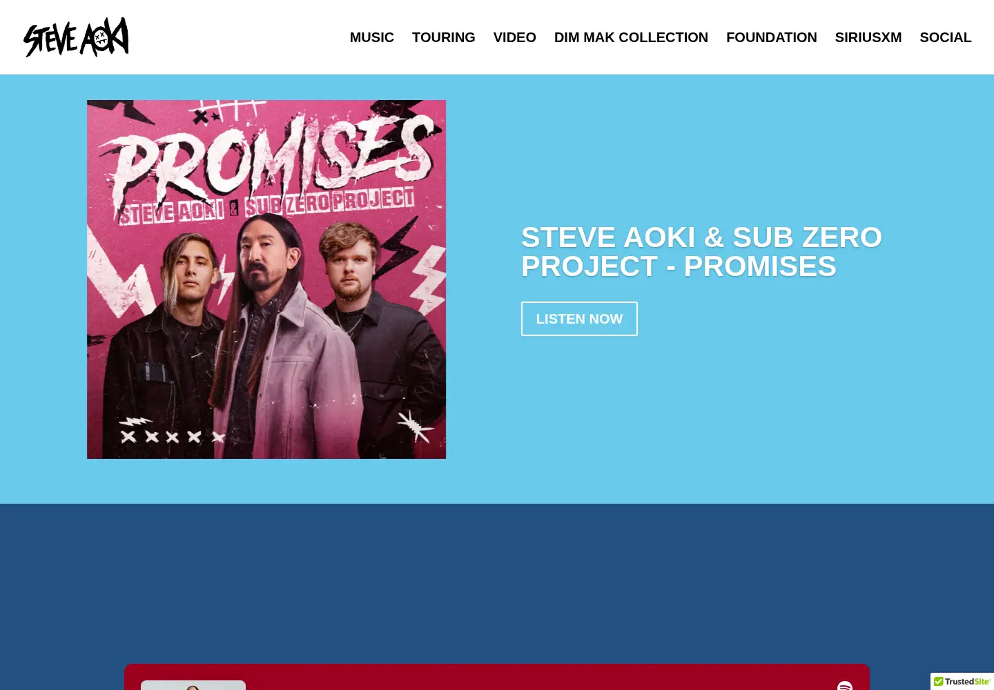 Screenshot of steveaoki.com