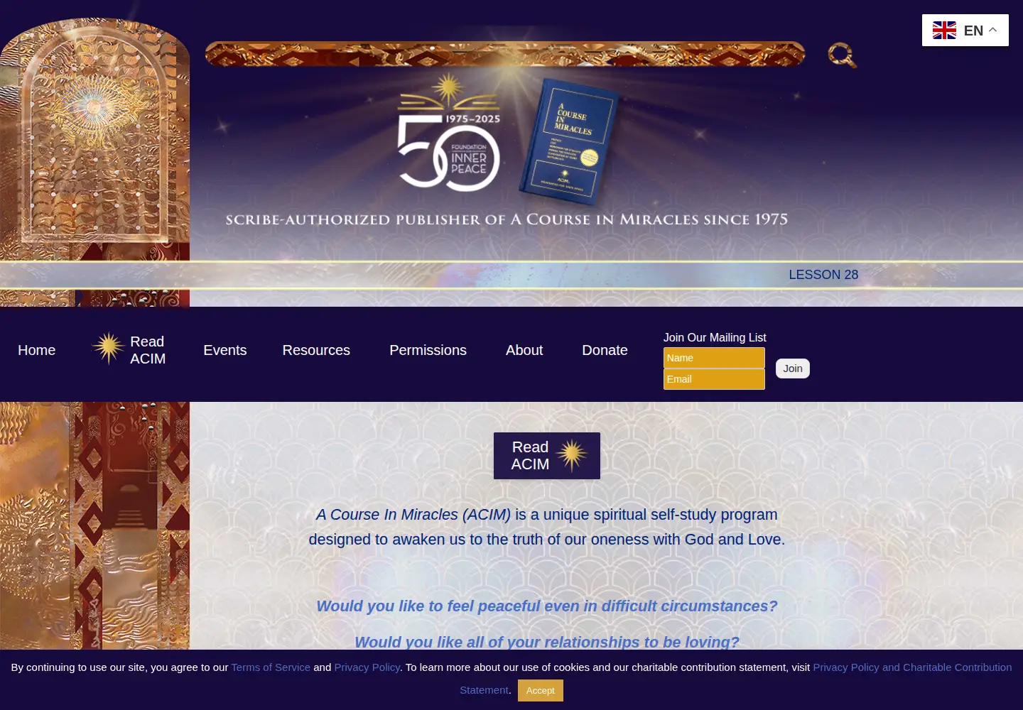Screenshot of acim.org