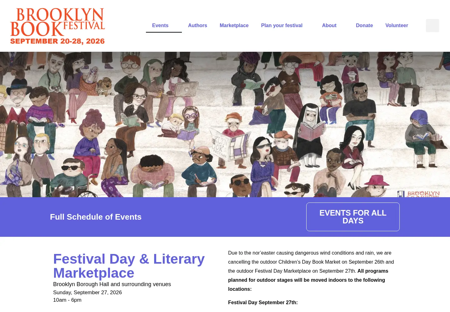 Screenshot of brooklynbookfestival.org