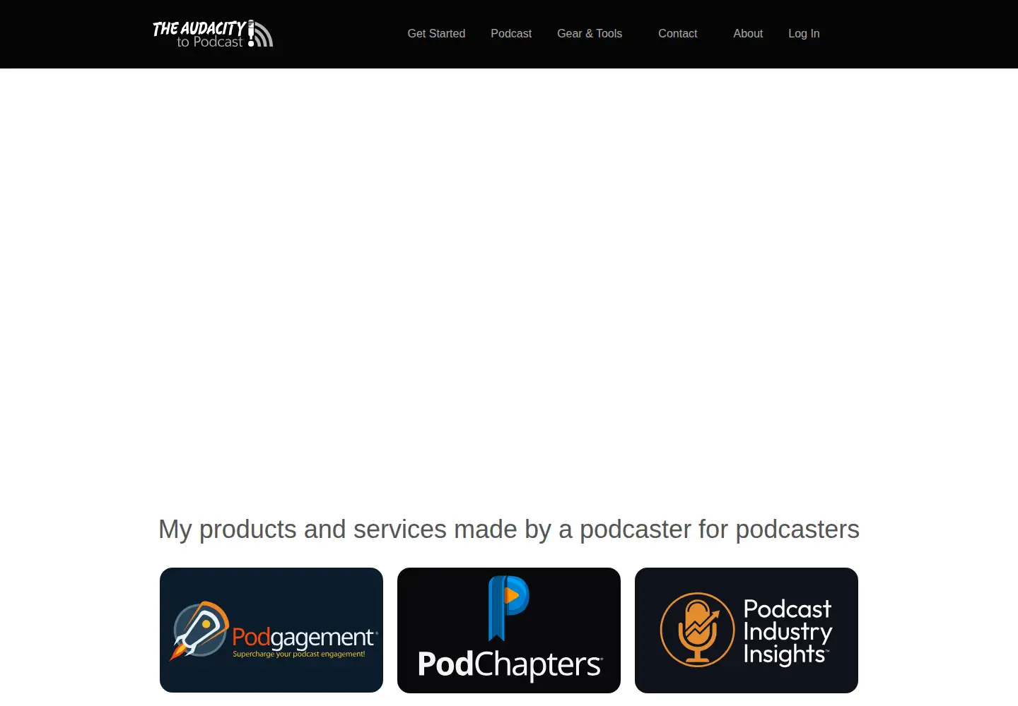 Captured homepage of theaudacitytopodcast.com in the current scan