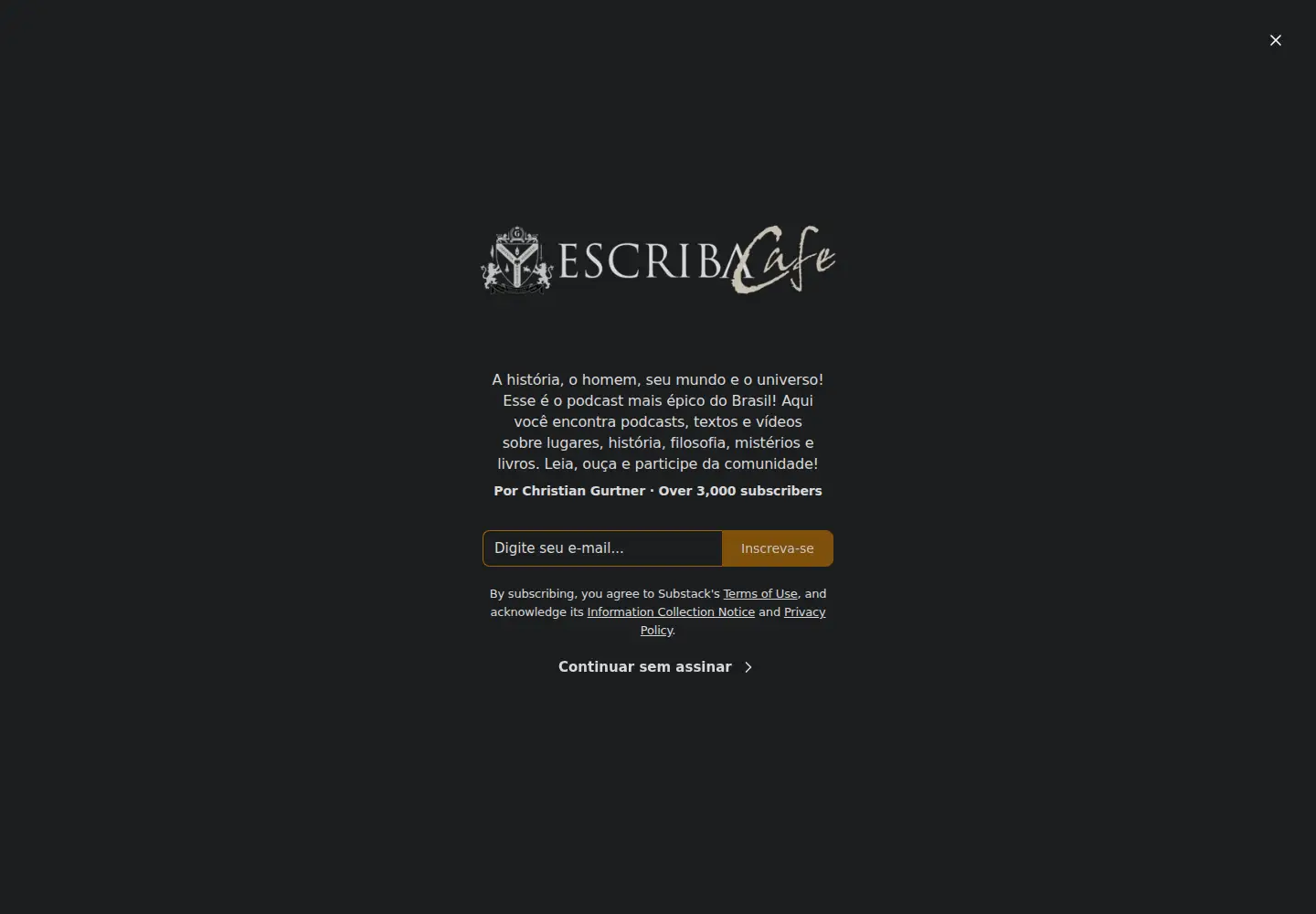 Screenshot of escribacafe.com