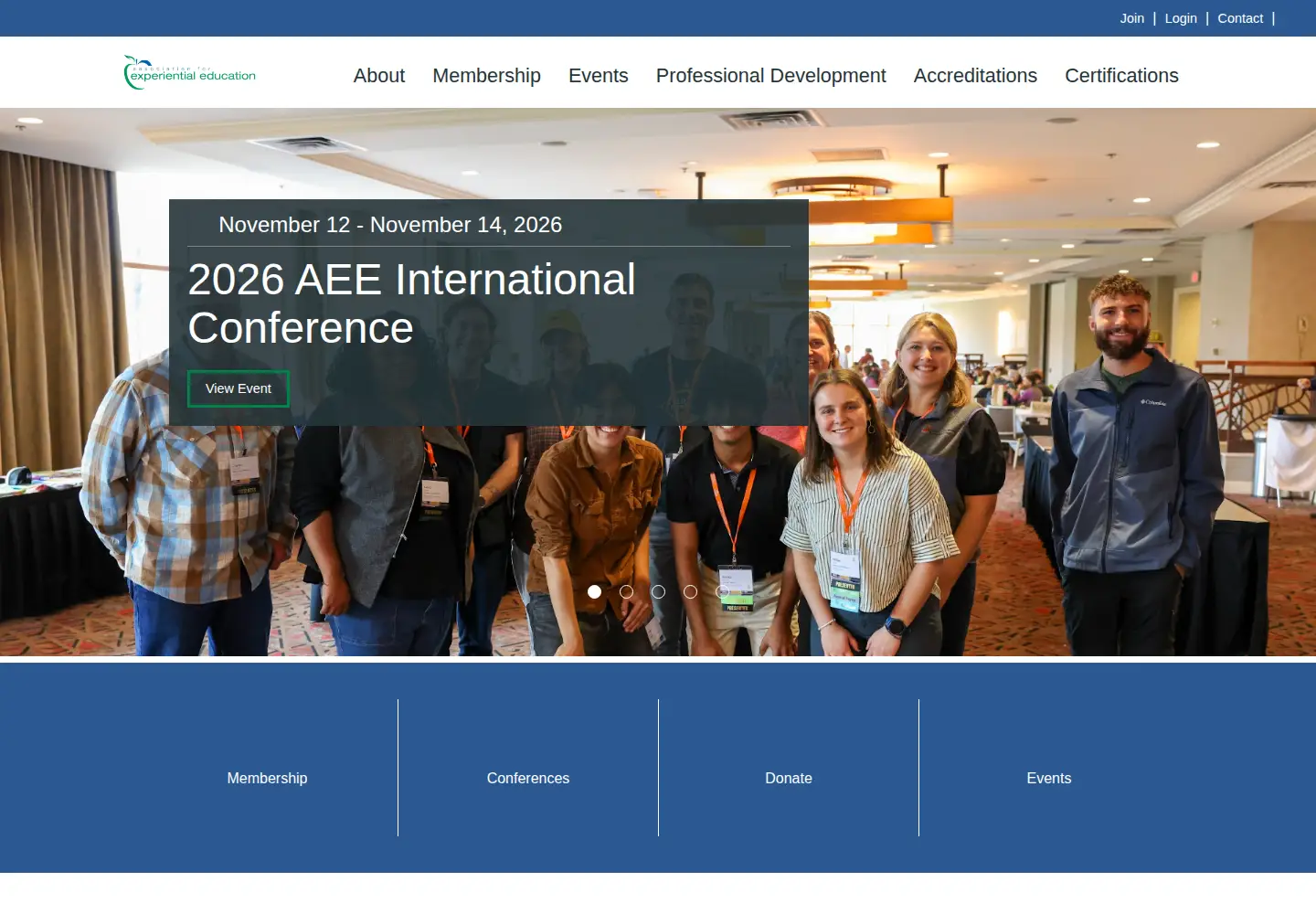 Captured homepage of aee.org in the current scan