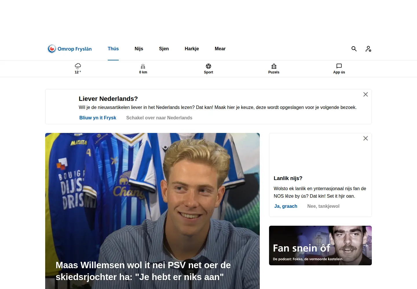Screenshot of omropfryslan.nl