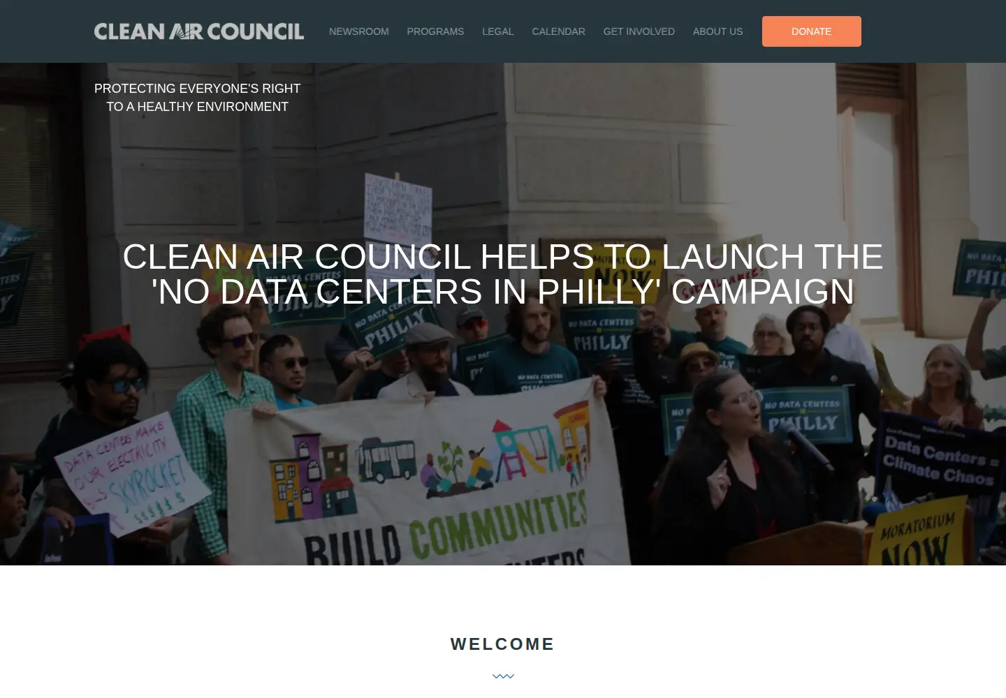 Screenshot of cleanair.org