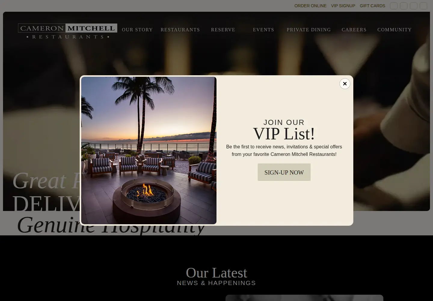 Screenshot of cameronmitchell.com