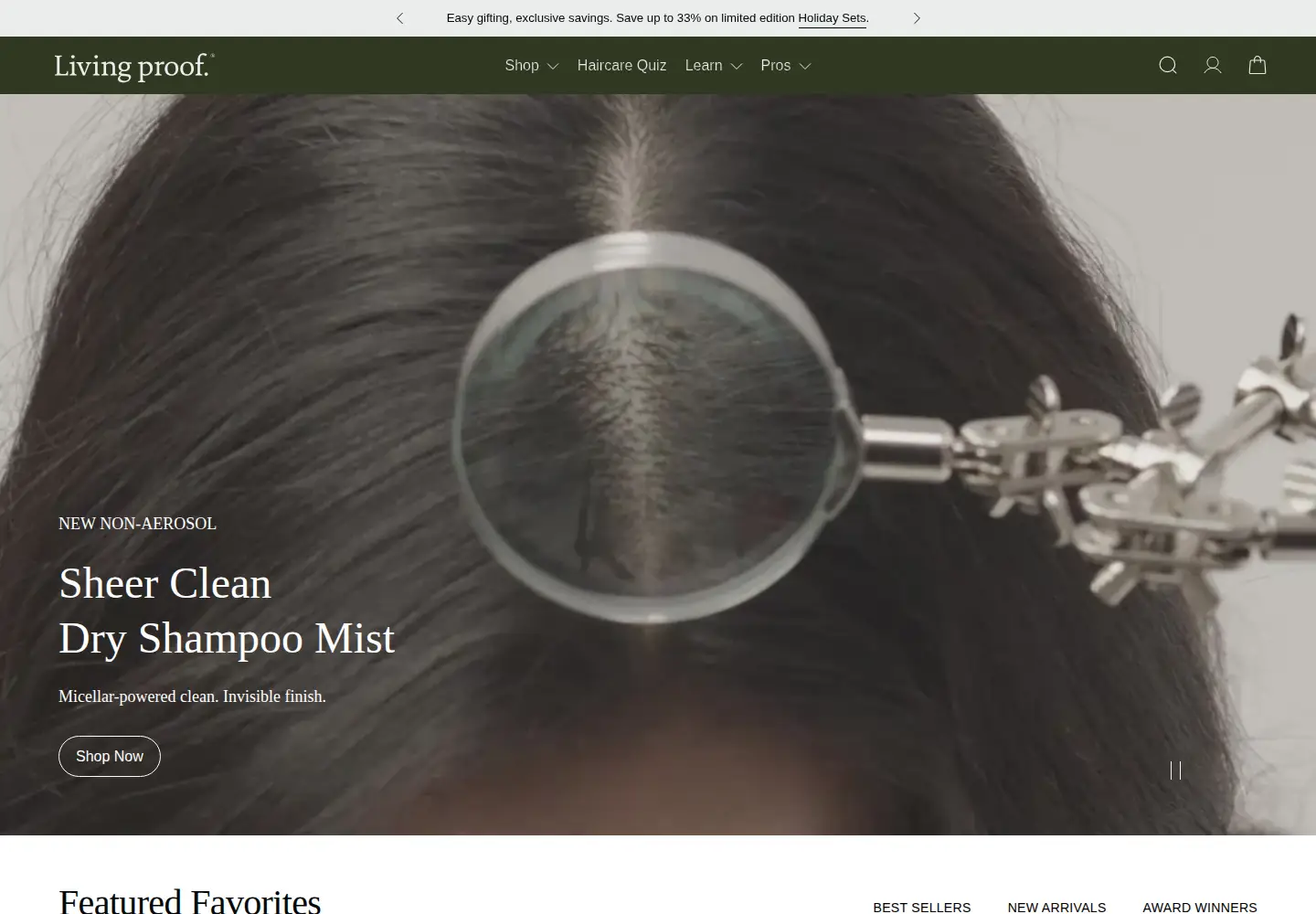 Captured homepage of livingproof.com in the current scan
