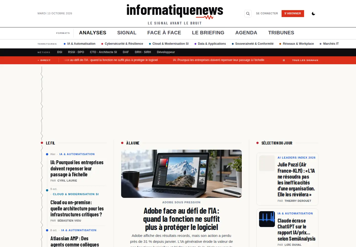 Screenshot of informatiquenews.fr