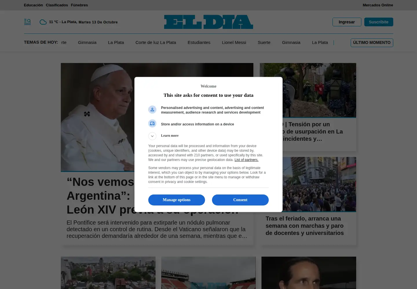 Screenshot of eldia.com