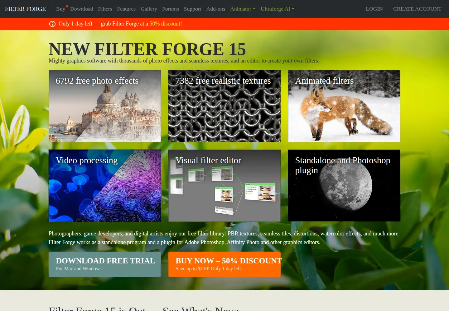 Screenshot of filterforge.com
