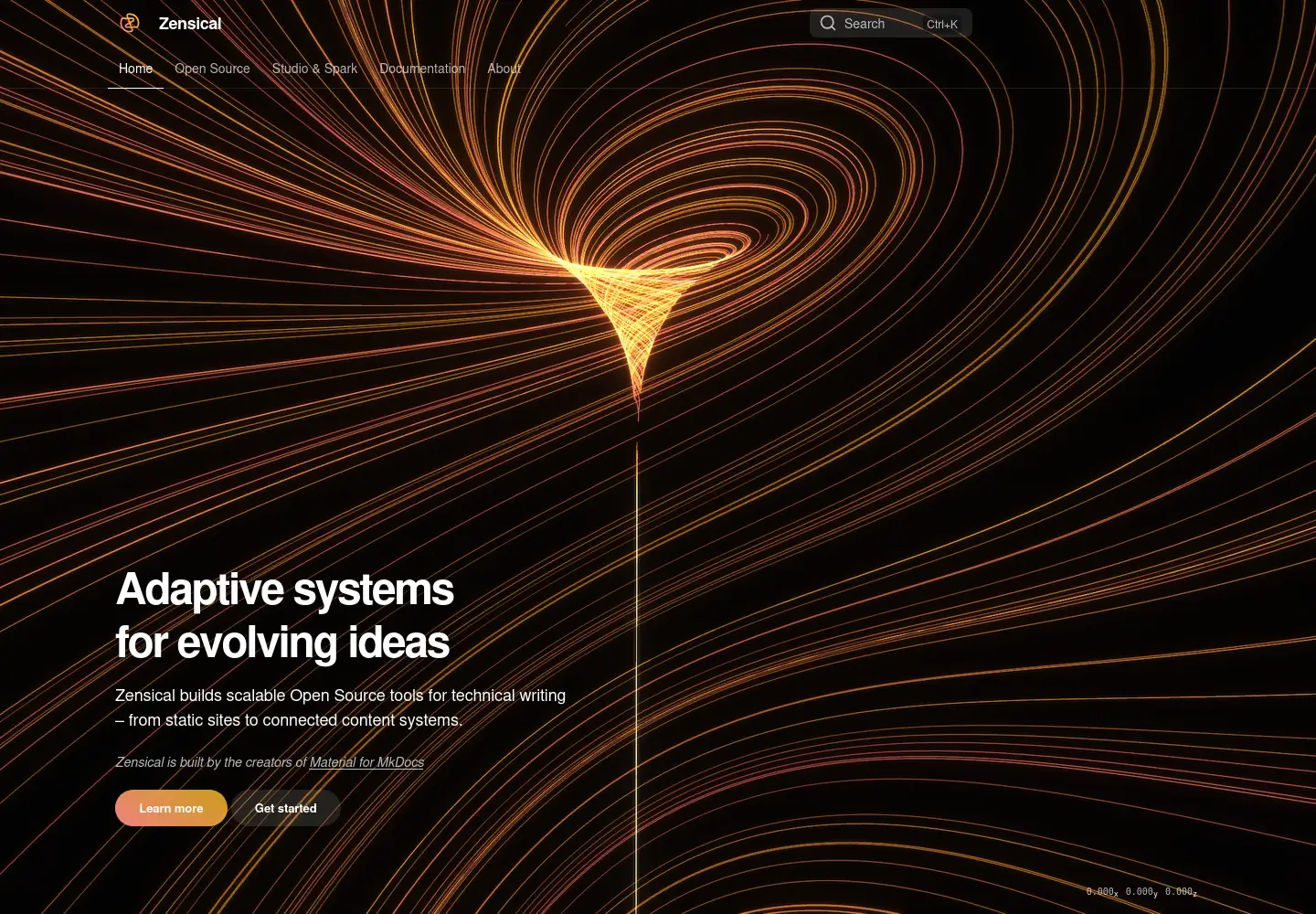 Captured homepage of zensical.org in the current scan