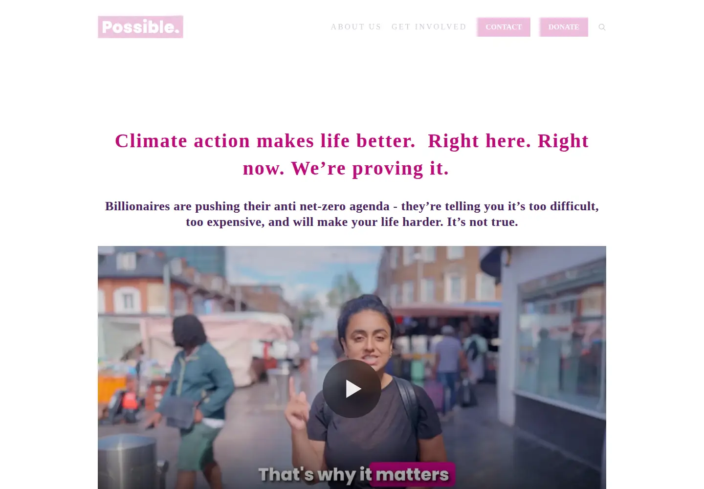 Captured homepage of wearepossible.org in the current scan