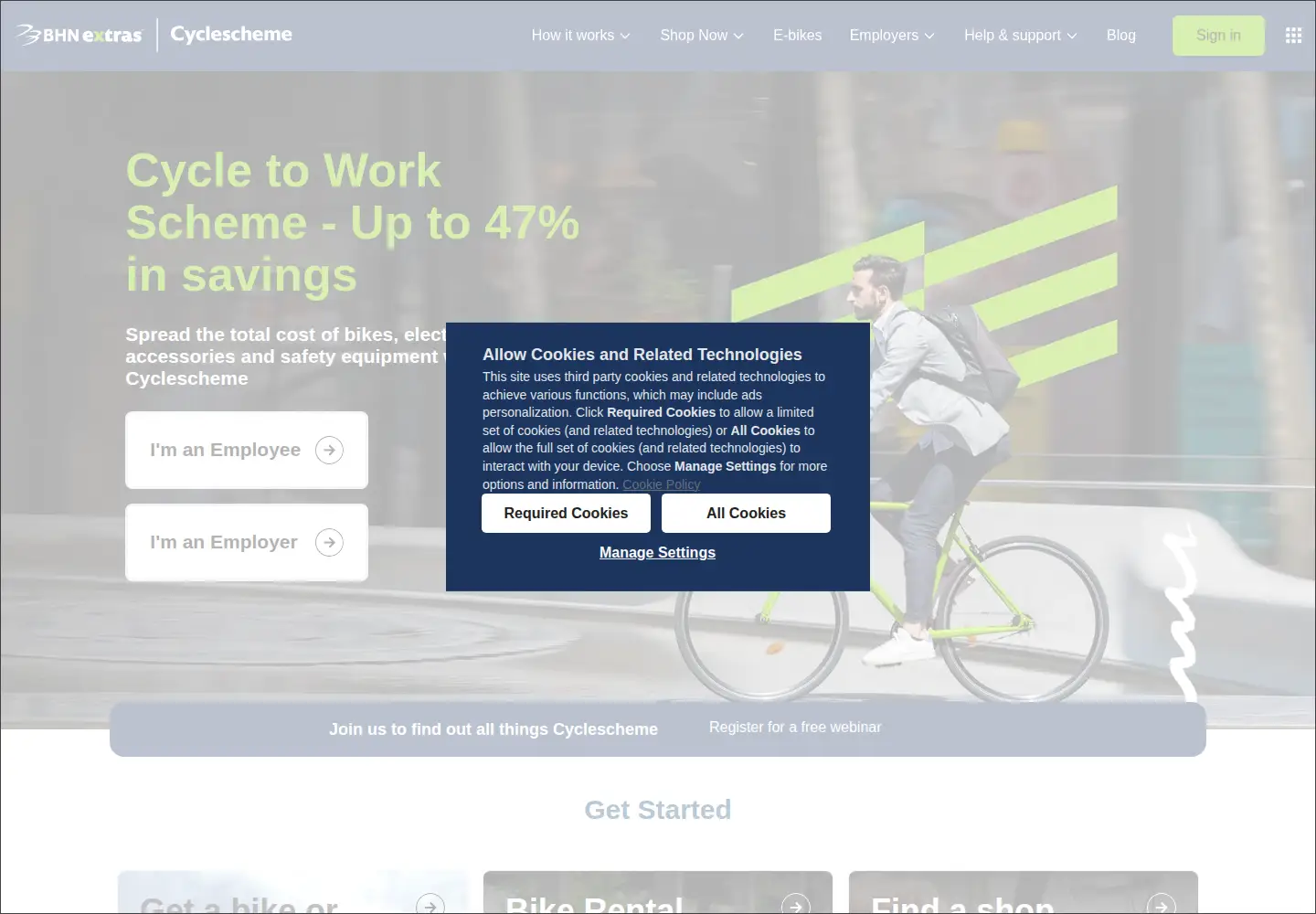 Captured homepage of cyclescheme.co.uk in the current scan