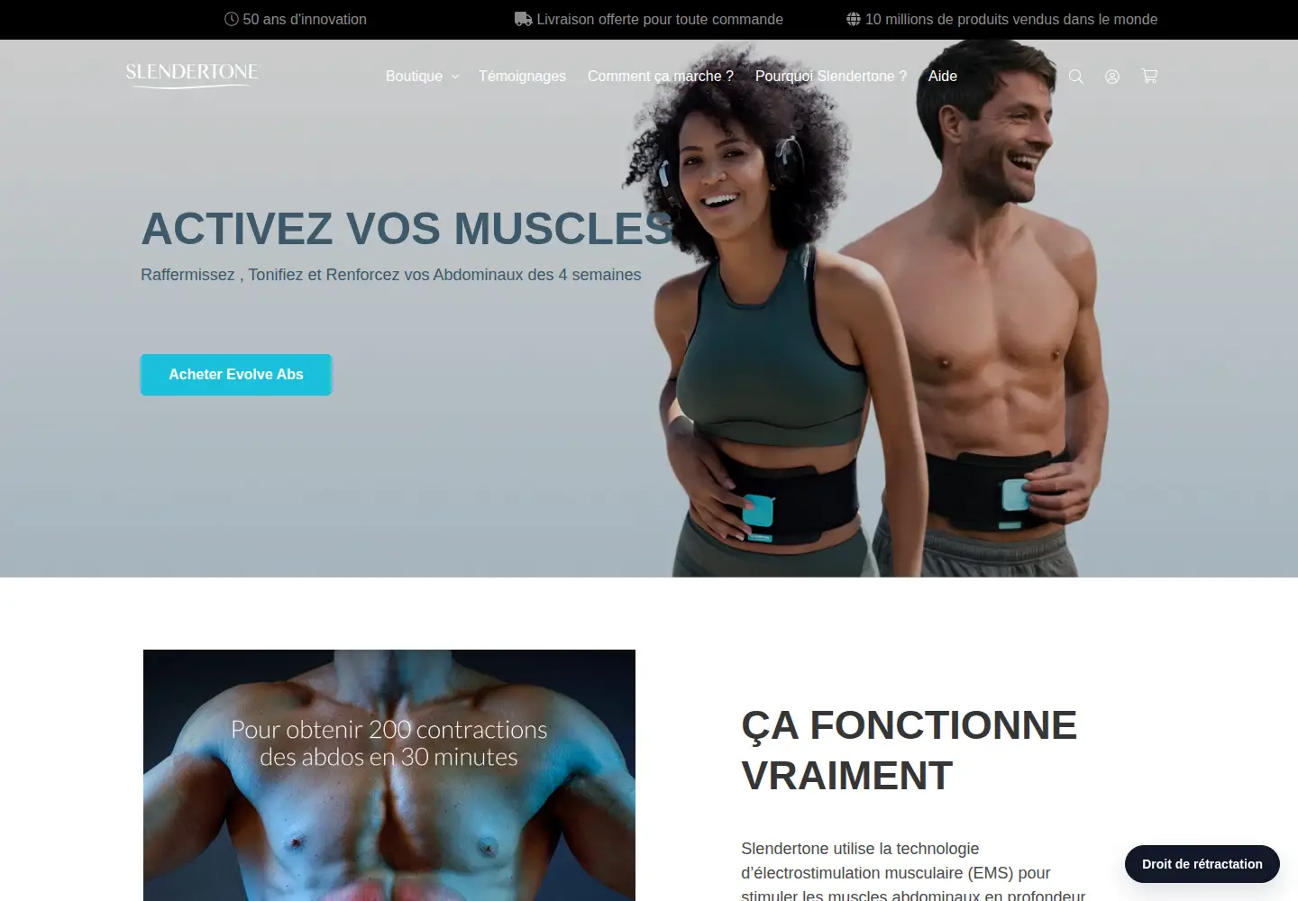 Screenshot of slendertone.com