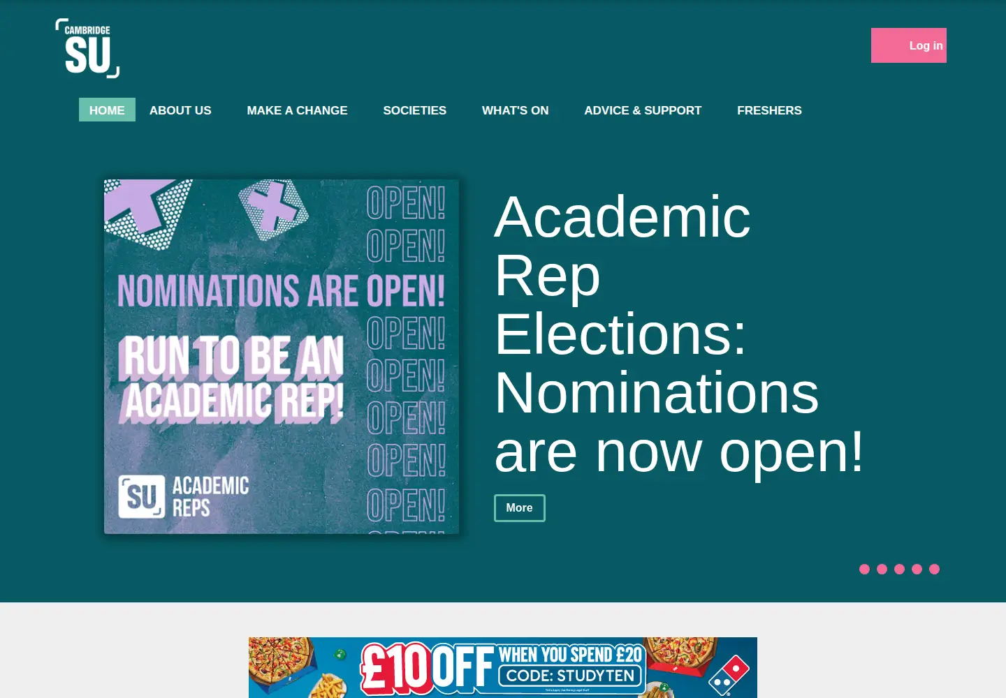 Screenshot of cambridgesu.co.uk