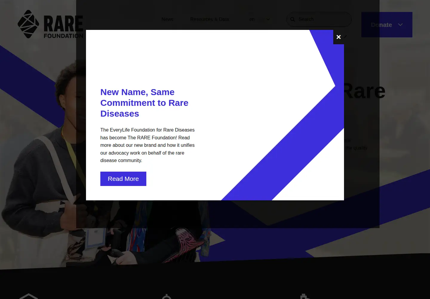Captured homepage of everylifefoundation.org in the current scan