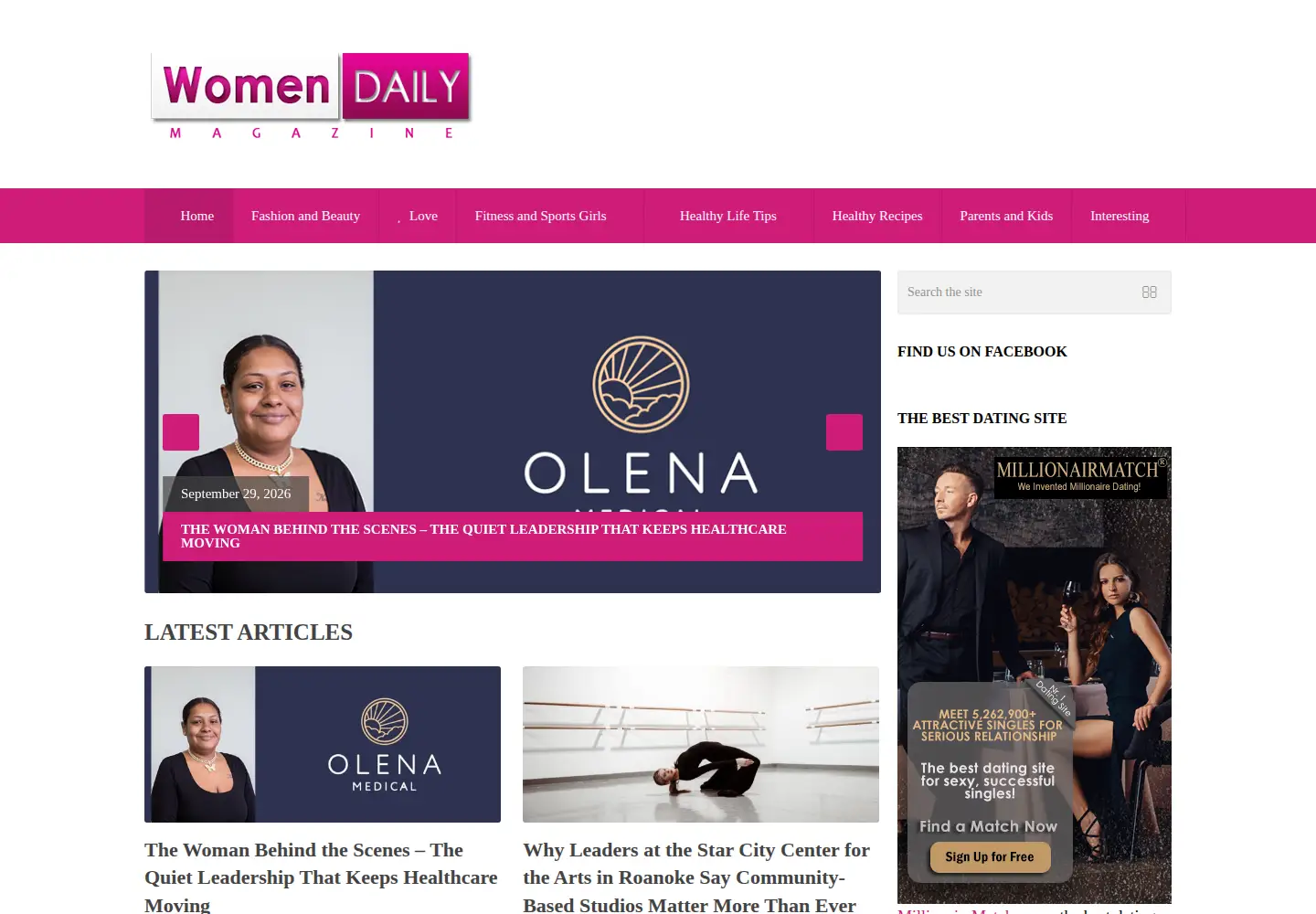 Screenshot of womendailymagazine.com