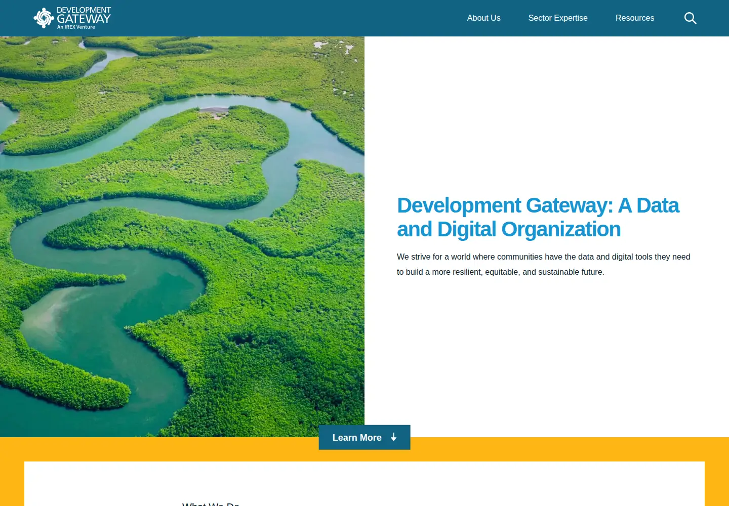 Captured homepage of developmentgateway.org in the current scan