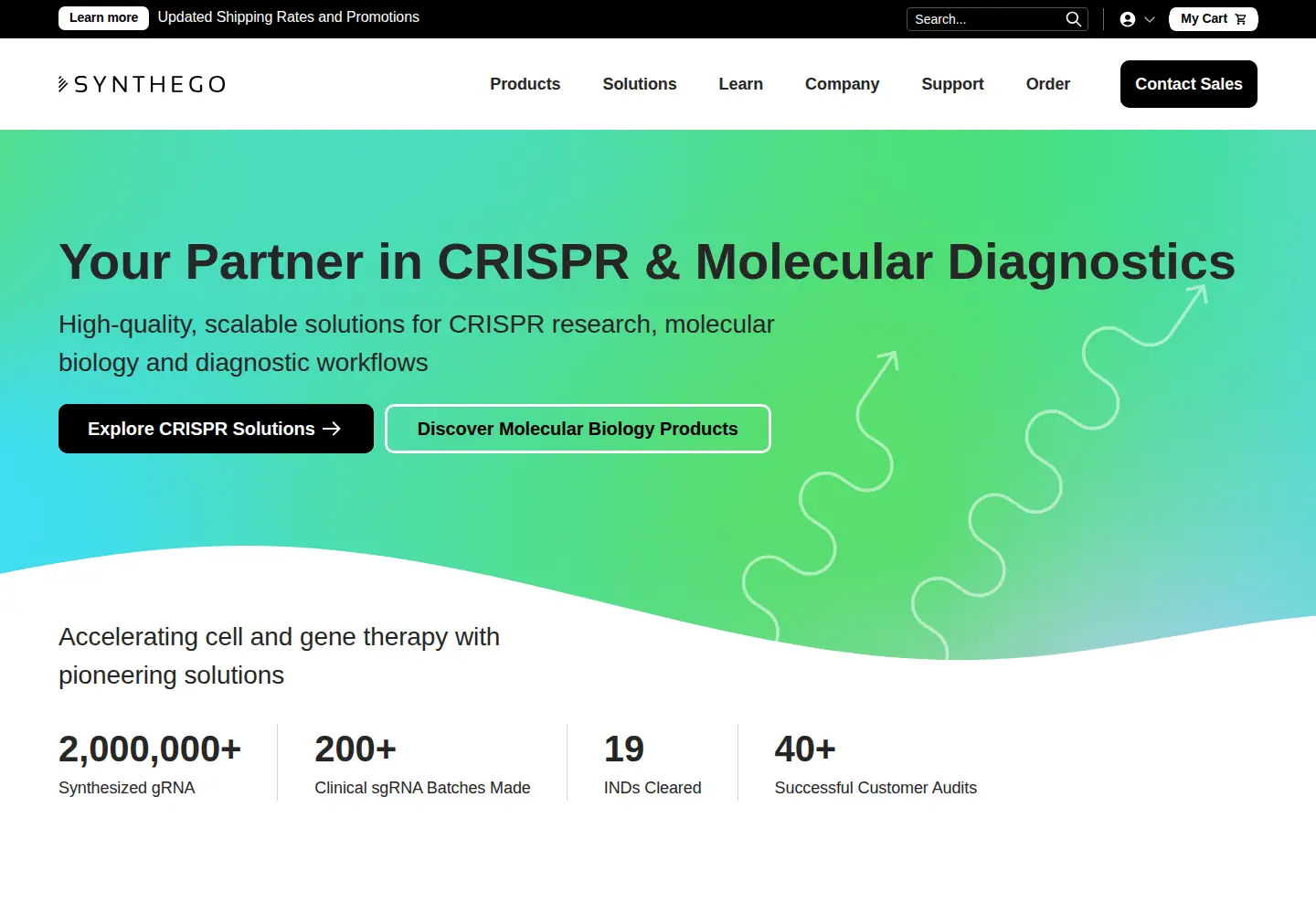 Screenshot of synthego.com