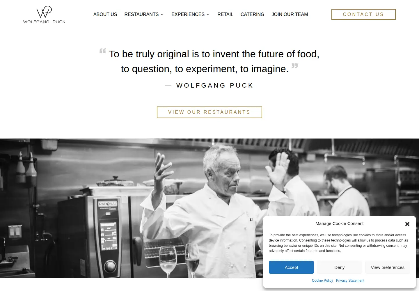 Screenshot of wolfgangpuck.com