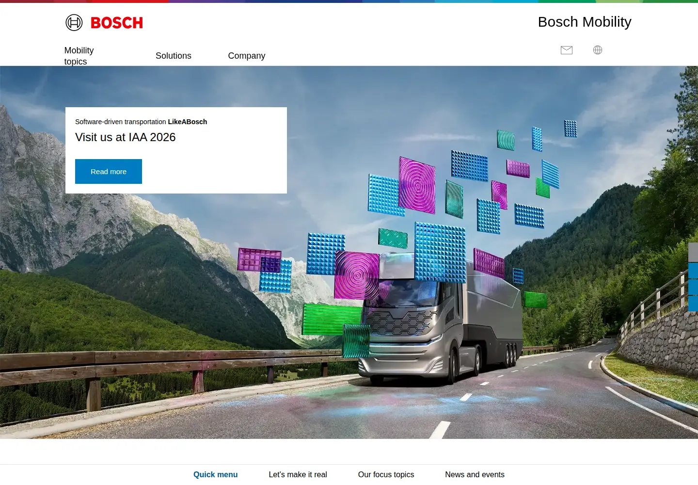 Captured homepage of bosch-mobility-solutions.com in the current scan