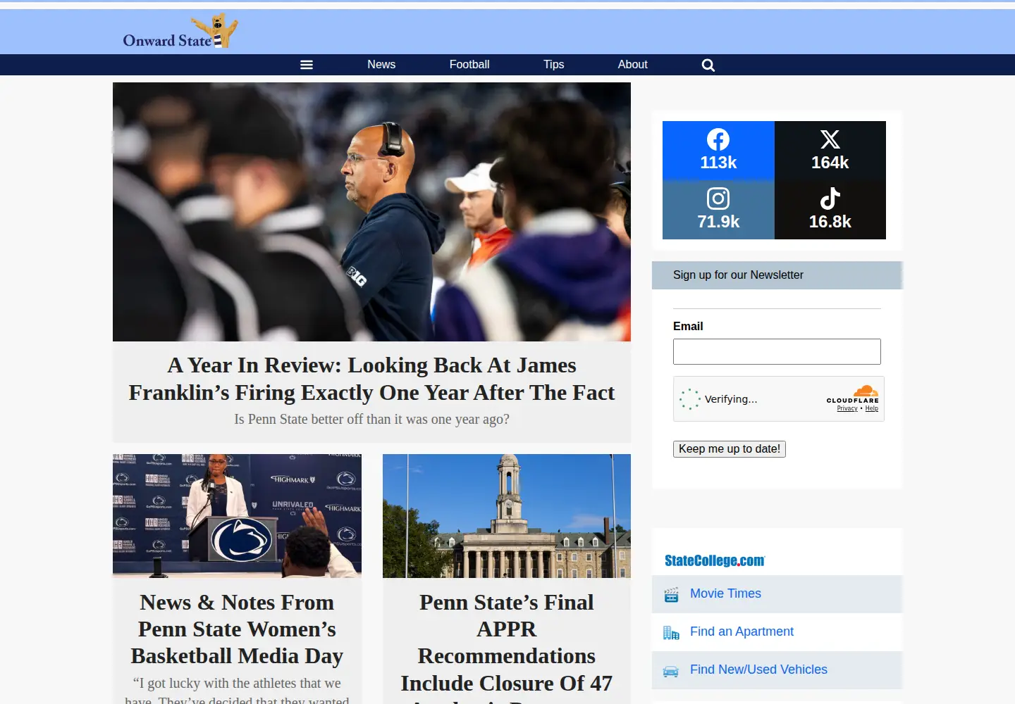 Screenshot of onwardstate.com