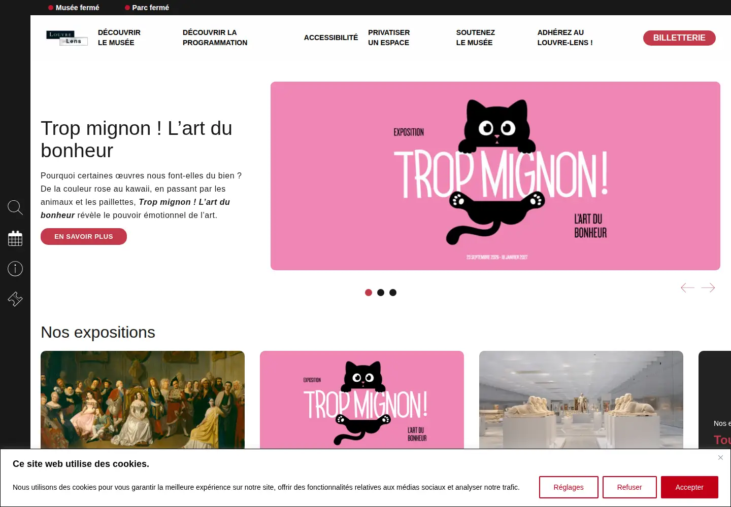 Captured homepage of louvrelens.fr in the current scan