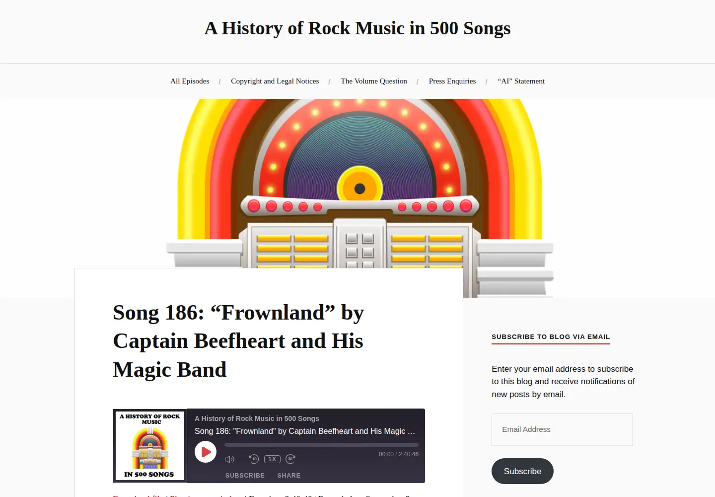 Captured homepage of 500songs.com in the current scan