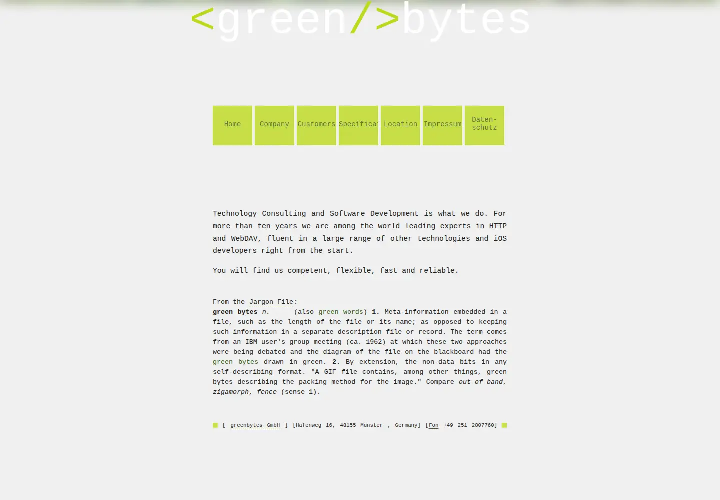 Screenshot of greenbytes.de