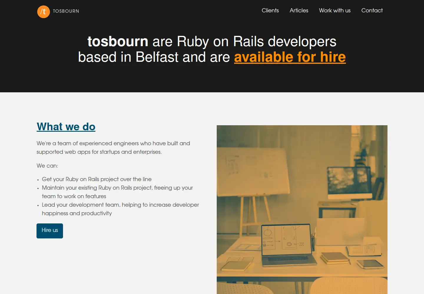 Captured homepage of tosbourn.com in the current scan