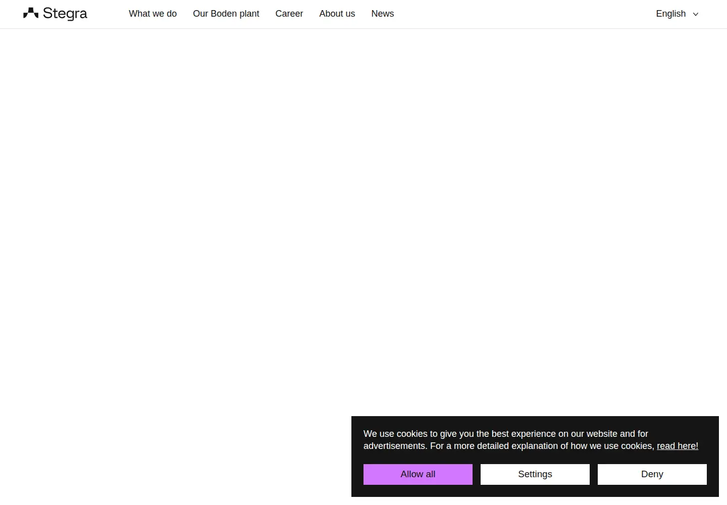 Screenshot of stegra.com