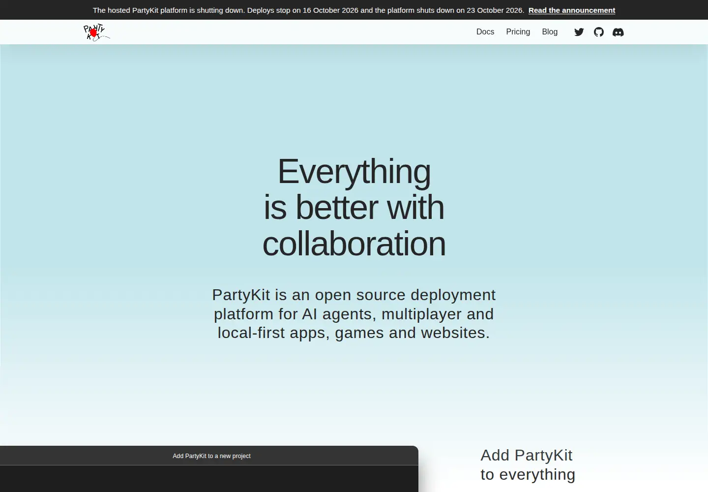 Screenshot of partykit.io